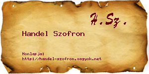 Handel Szofron névjegykártya